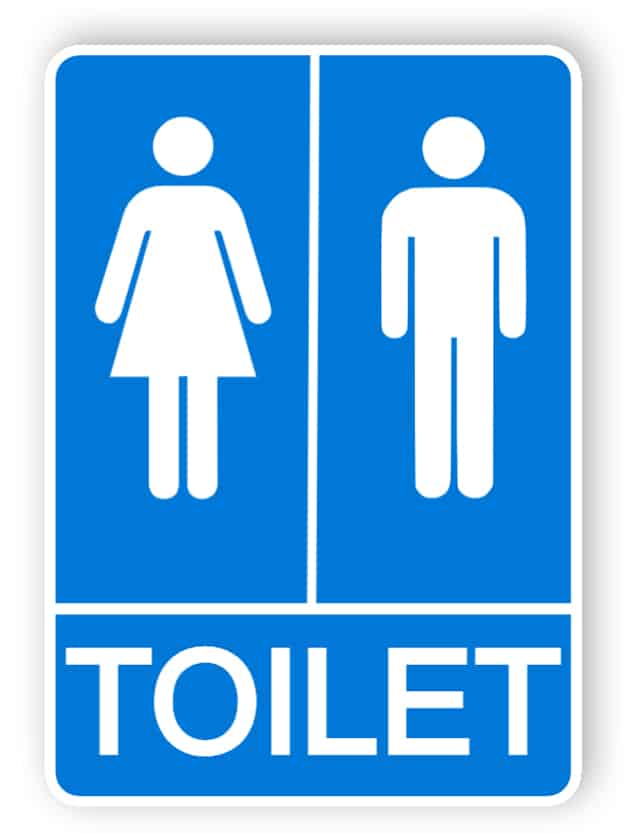 Blaue Toiletten Zeichen