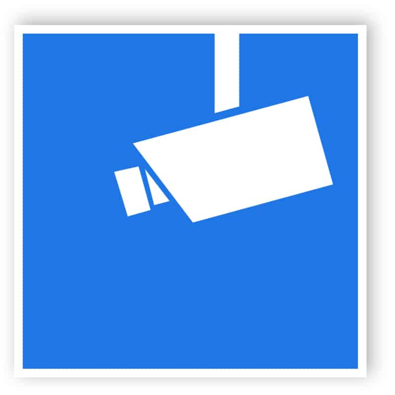 Blaues Video-Infozeichen / Hinweisschild Videoüberwachung