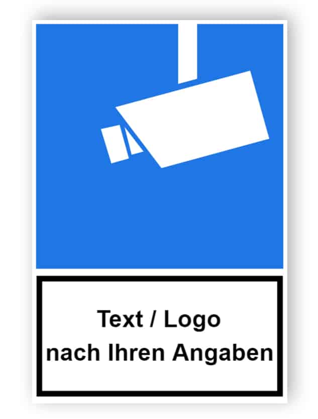 Kombischild Video-Infozeichen mit Text und/oder Logo nach Ihren Angaben