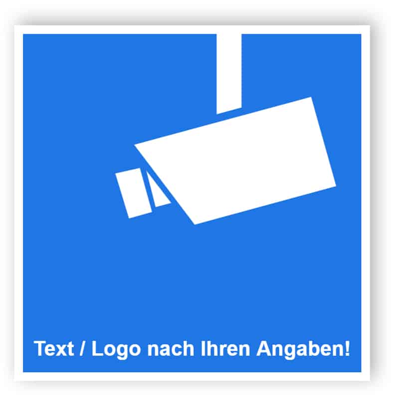 Praxisbewährtes Video-Infozeichen mit Text und/oder Logo nach Ihren Angaben