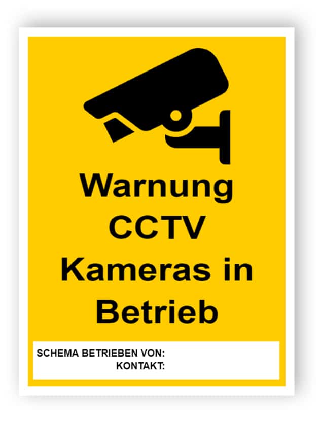 CCTV-Zeichen mit leerem Textfeld