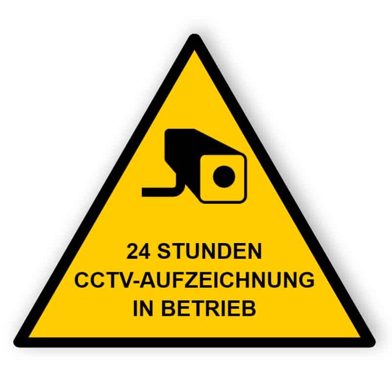 CCTV Zeichen 24 Stunden Aufnahme - Dreieck