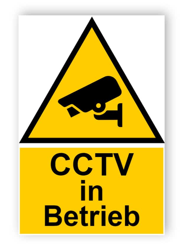 CCTV im Betrieb Zeichen