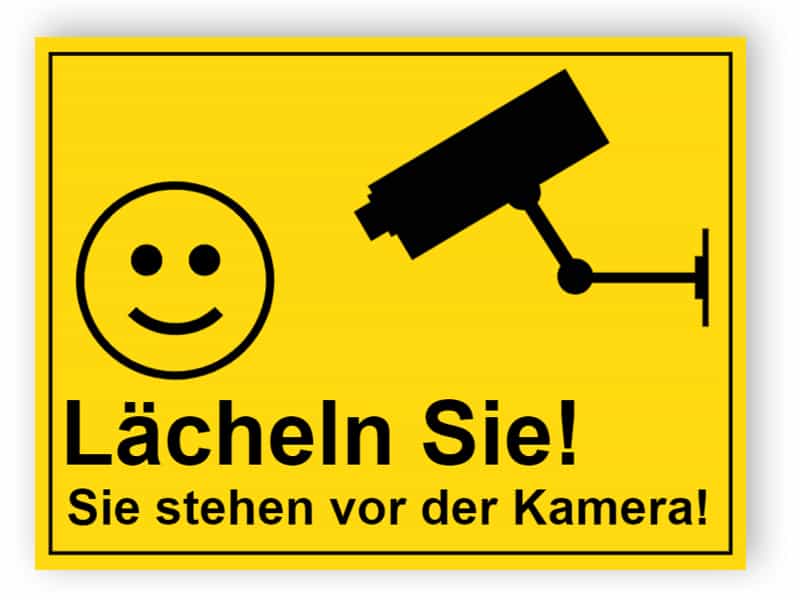 Lächeln - Sie sind auf Kamerazeichen