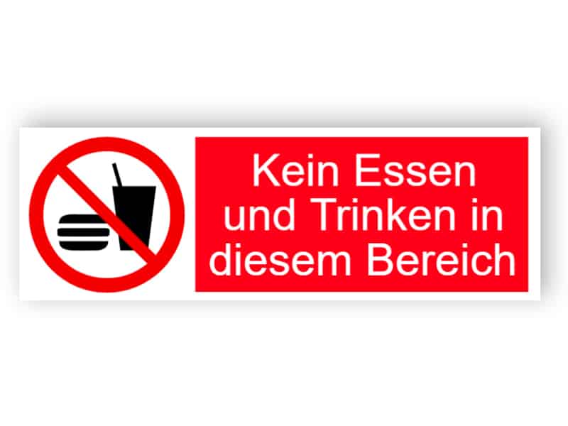 Kein Essen und Trinken in diesem Bereich Zeichen