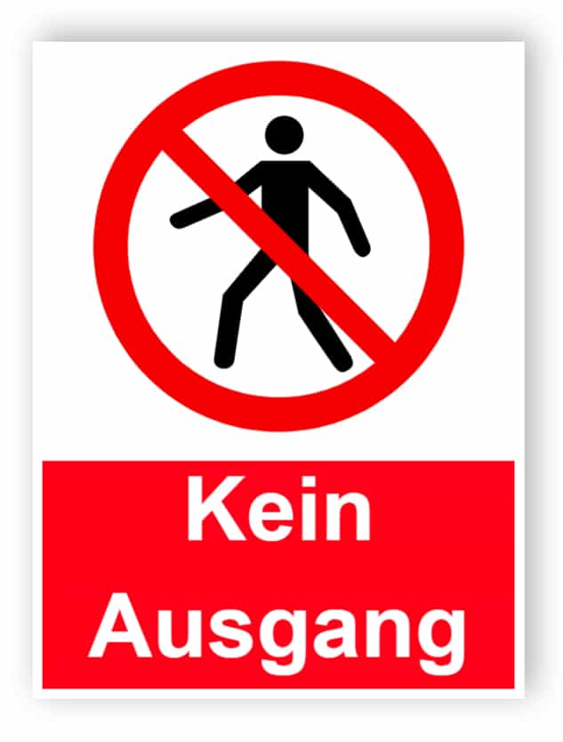 Kein Ausgang mit Mann Zeichen