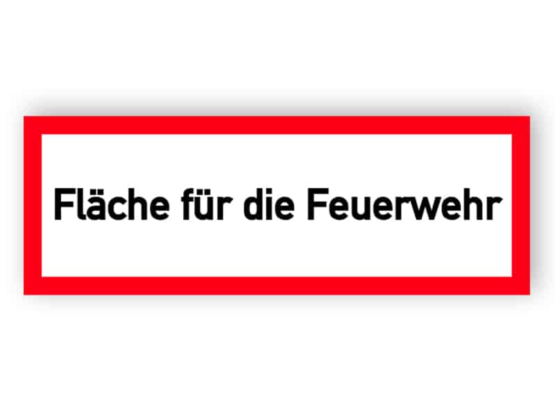 Schild Fläche für die Feuerwehr / Brandschutzzeichen