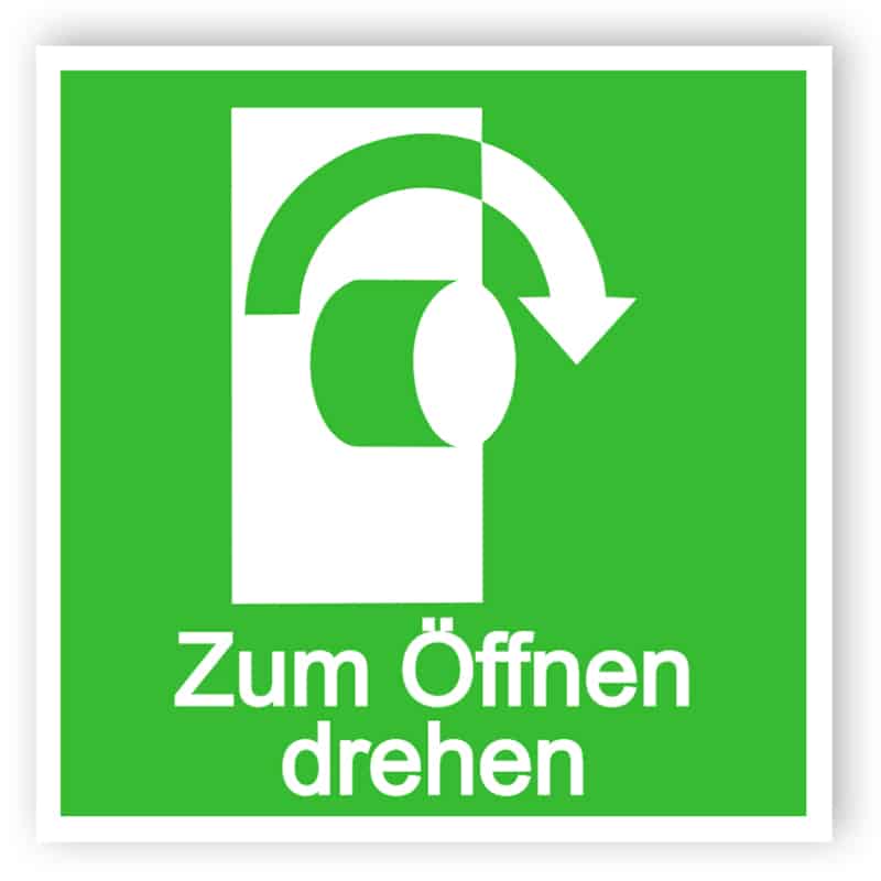 Zum Öffnen drehen Zeichen