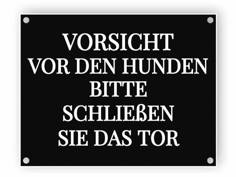 Vorsicht vor den hunden, Bitte schließen sie das tor Zeichen