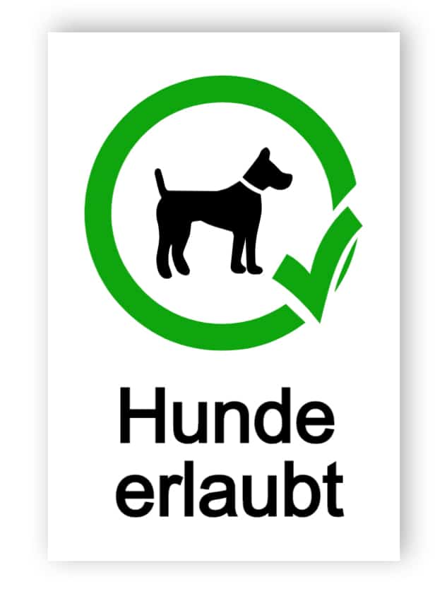 Hunde erlaubt Zeichen