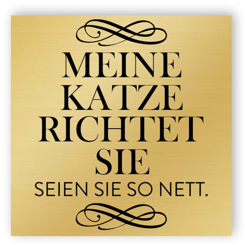 Meine Katze richtet Sie. Also sei nett Zeichen