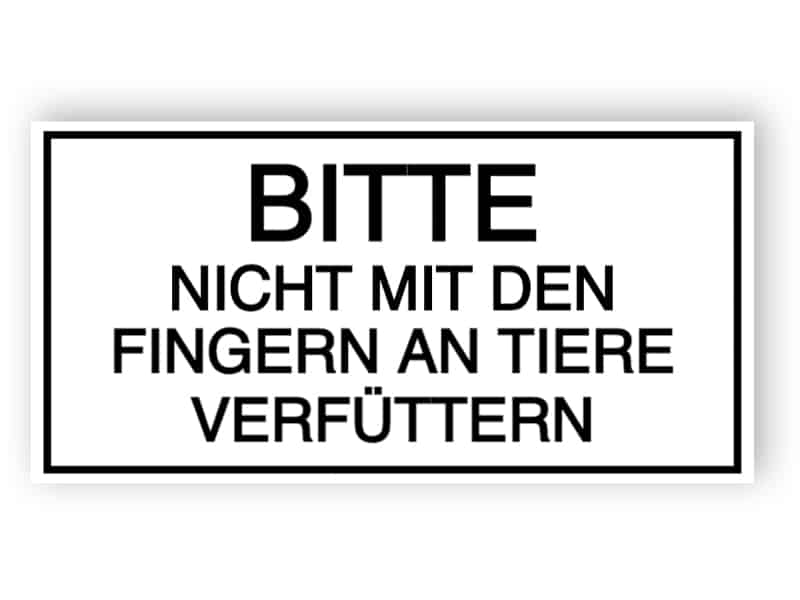 Lustige Zoo Zeichen - nicht füttern Finger