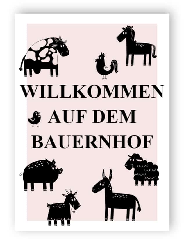 Willkommen auf dem Bauernhof Zeichen