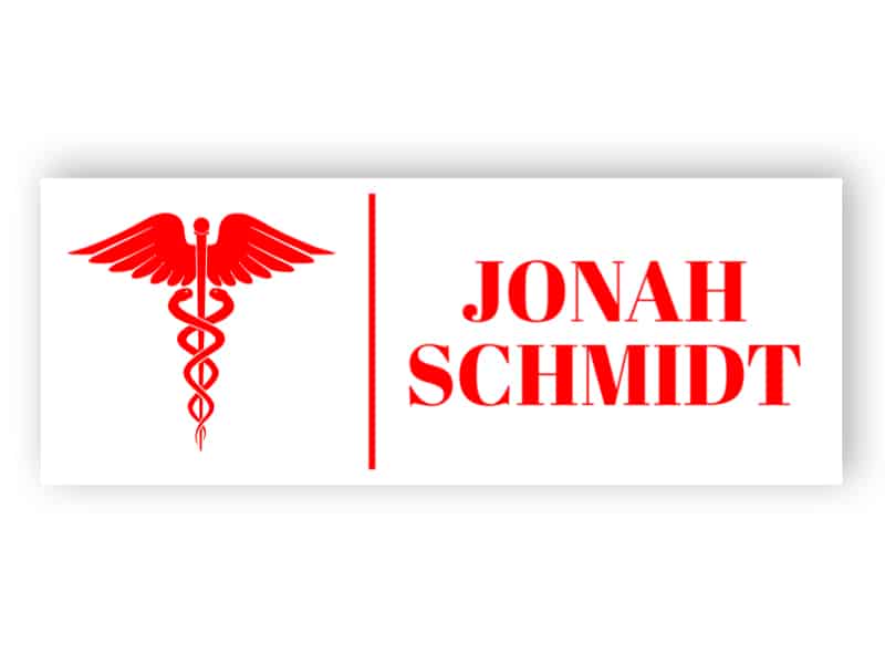 Namensschild für Arzt