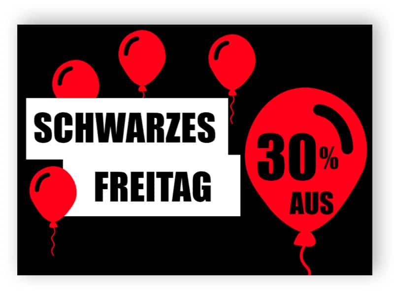 Schwarzer Freitag - rote und schwarze Landschaft Zeichen