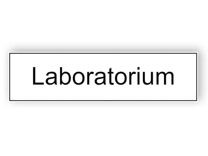Weißes Laborzeichen