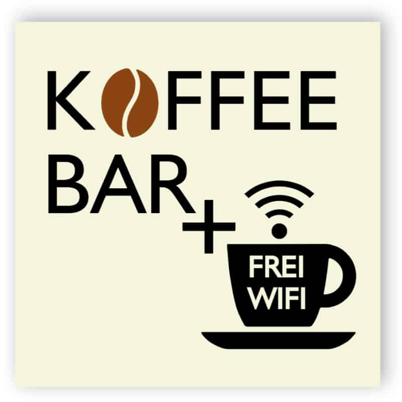 Café und kostenlose WiFi Zeichen
