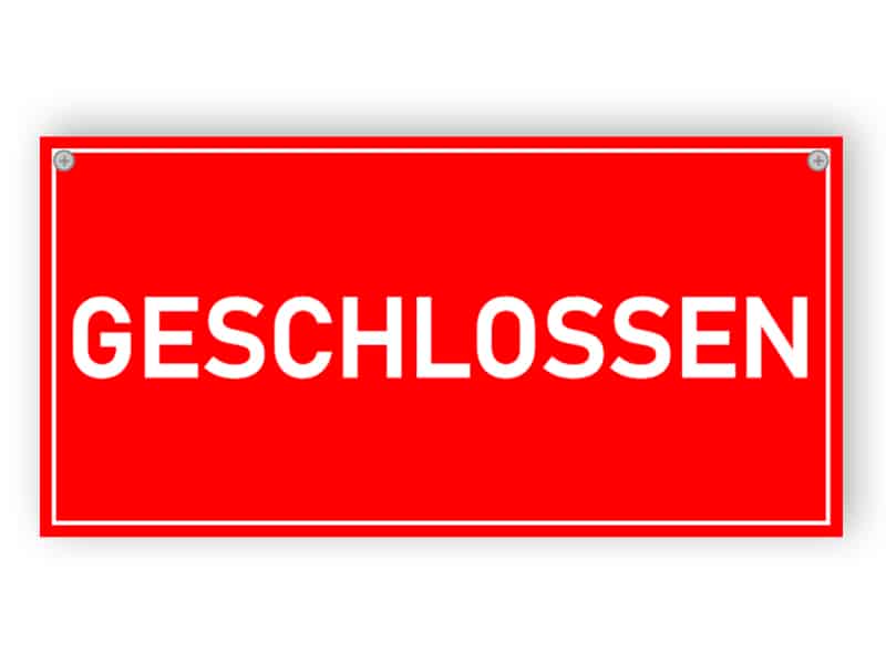 Geschlossen Zeichen