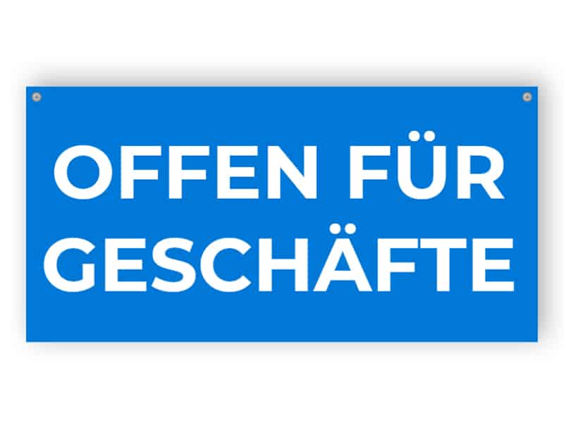 Offen für Geschäfte Zeichen