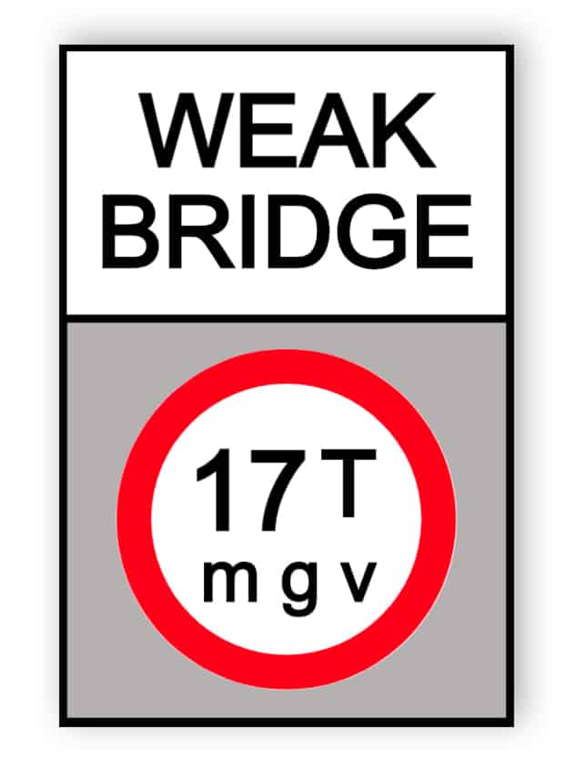Schwache Brücke Zeichen