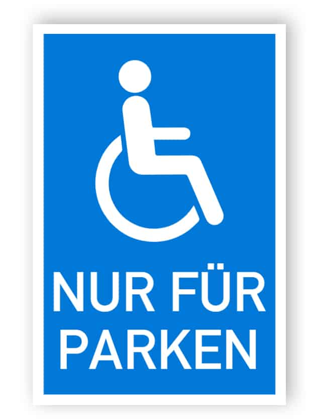 Behinderten Zeichen - Parkplatz nur