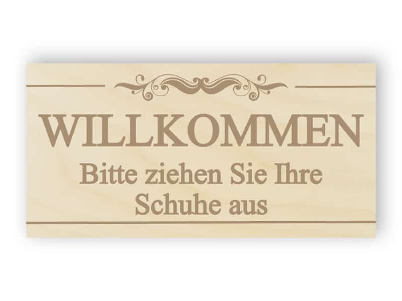 Willkommen - bitte nehmen Sie Ihre Schuhe Zeichen