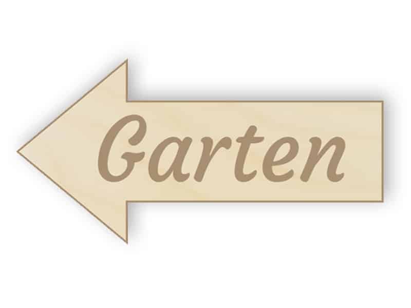 Holzpfeil Garten Zeichen