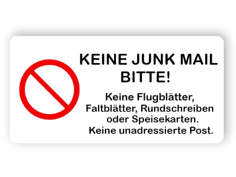 Kein Junk-Mail-Zeichen