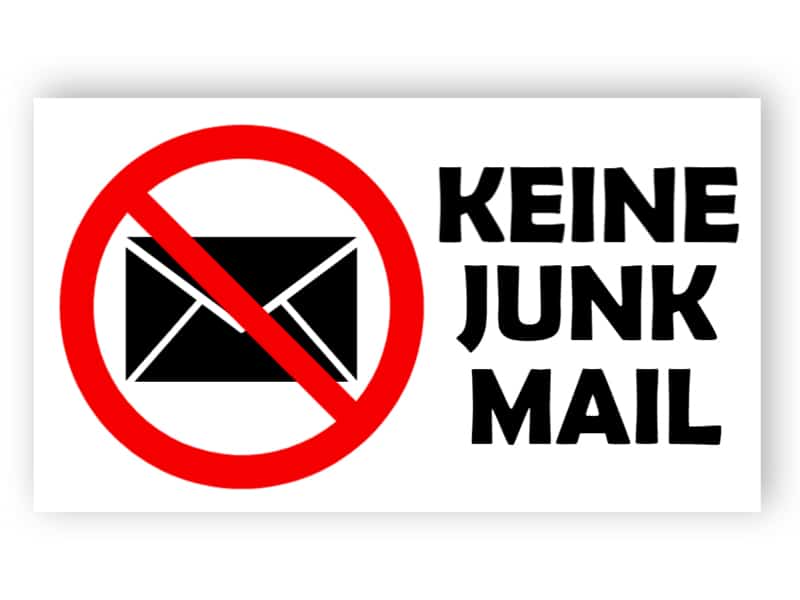 Kein Junk-Mail-Zeichen 3