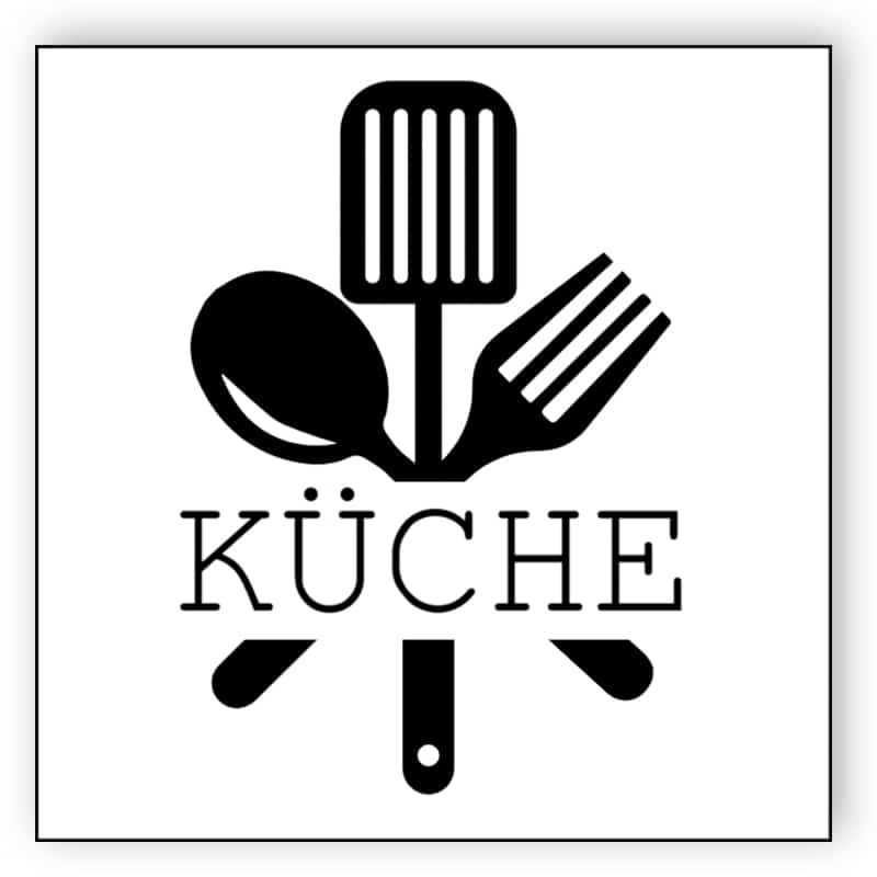 Schwarz-Weiß-Küche Zeichen
