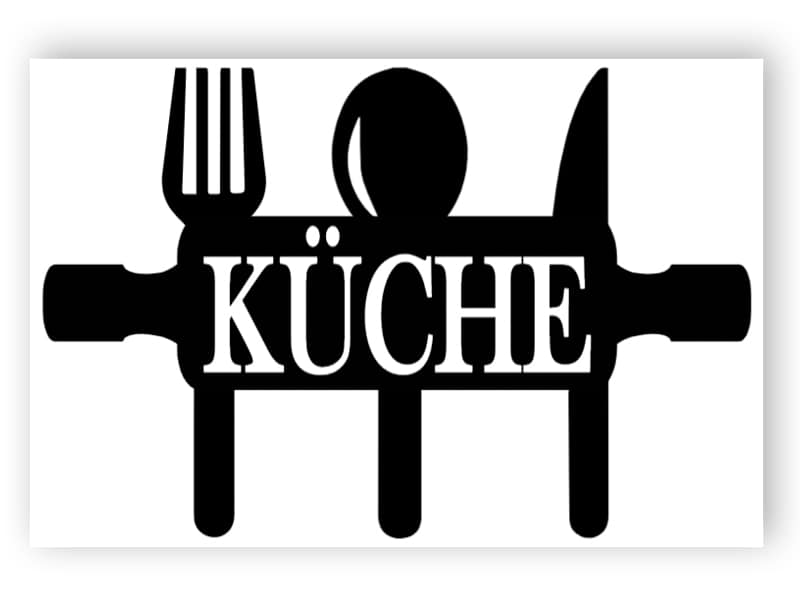 Schwarz-Weiß-Küche Zeichen 1
