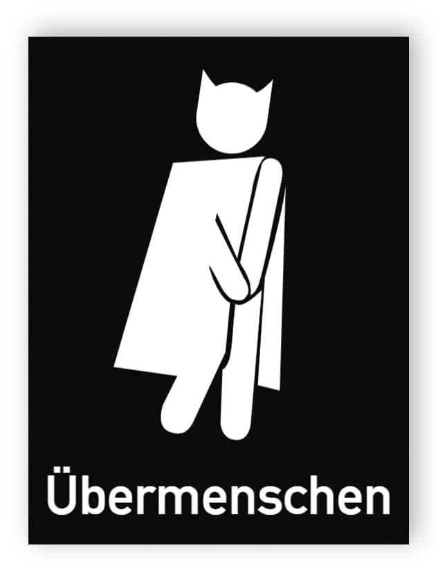 Übermenschen Toilettenzeichen
