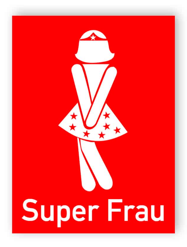 Super Frau Toilettenzeichen