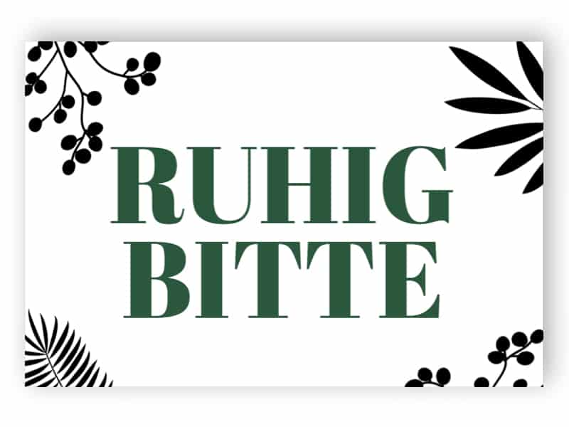 Ruhig bitte Zeichen