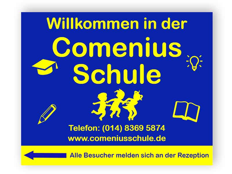 Willkommen in der Schule Zeichen