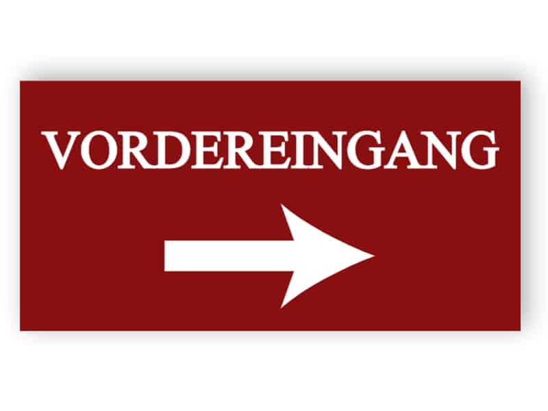 Vordereingang Zeichen