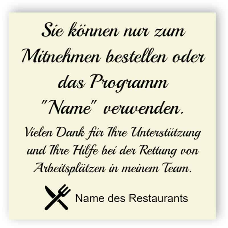 Zeichen für Restaurant