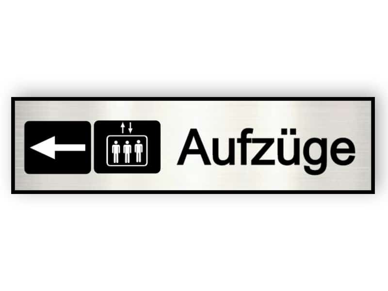 Aufzüge Zeichen - Aluminiumschilder