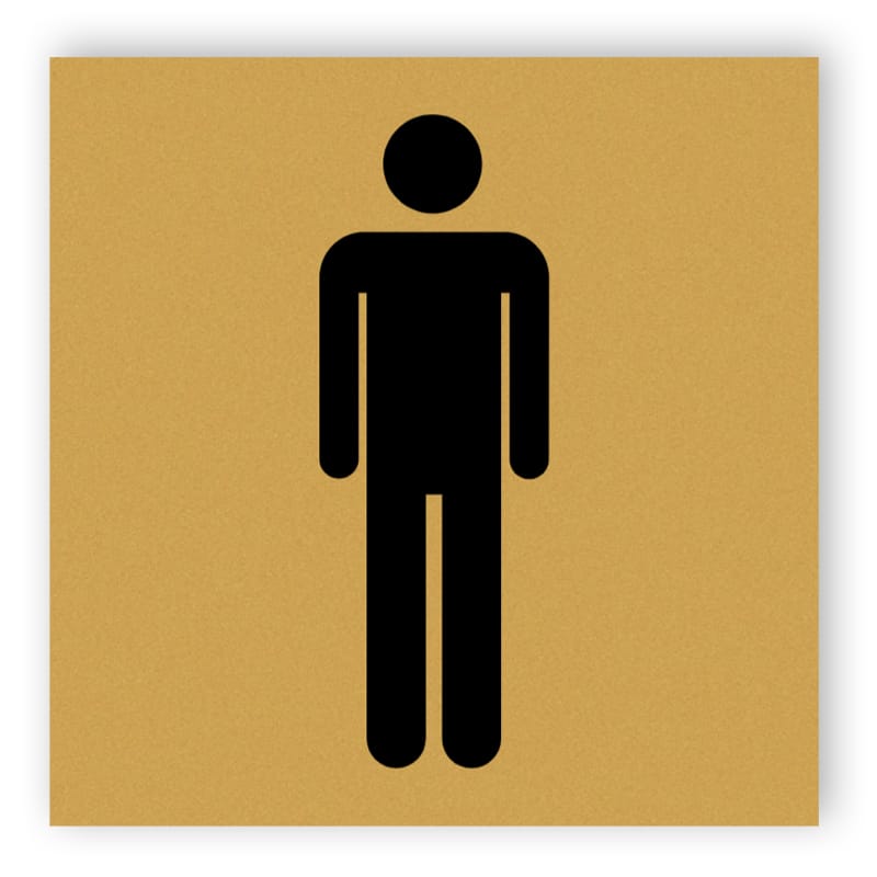 Gold Toilette Zeichen - Männer