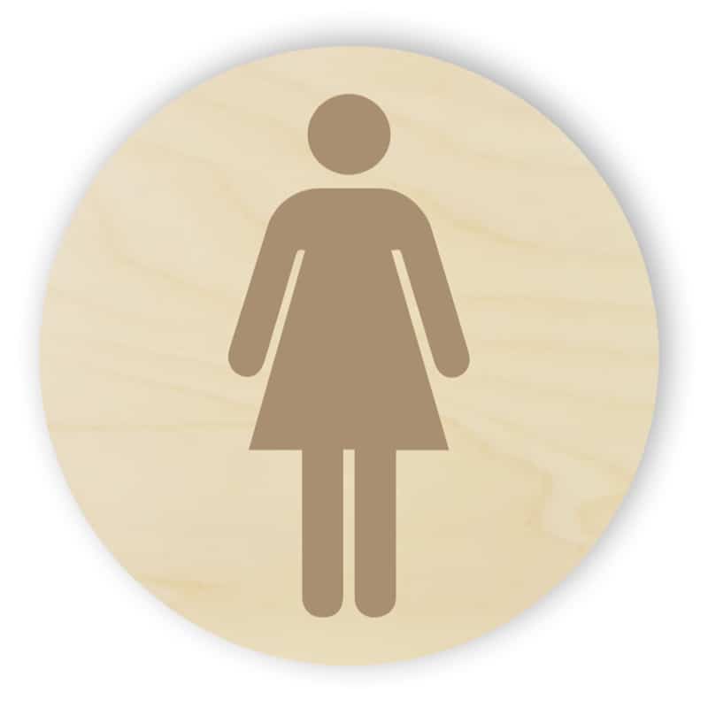 Holz-WC Zeichen - Frauen