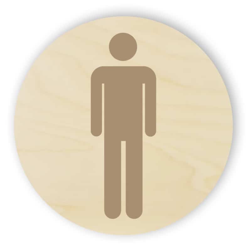 Holz-WC Zeichen - Männer