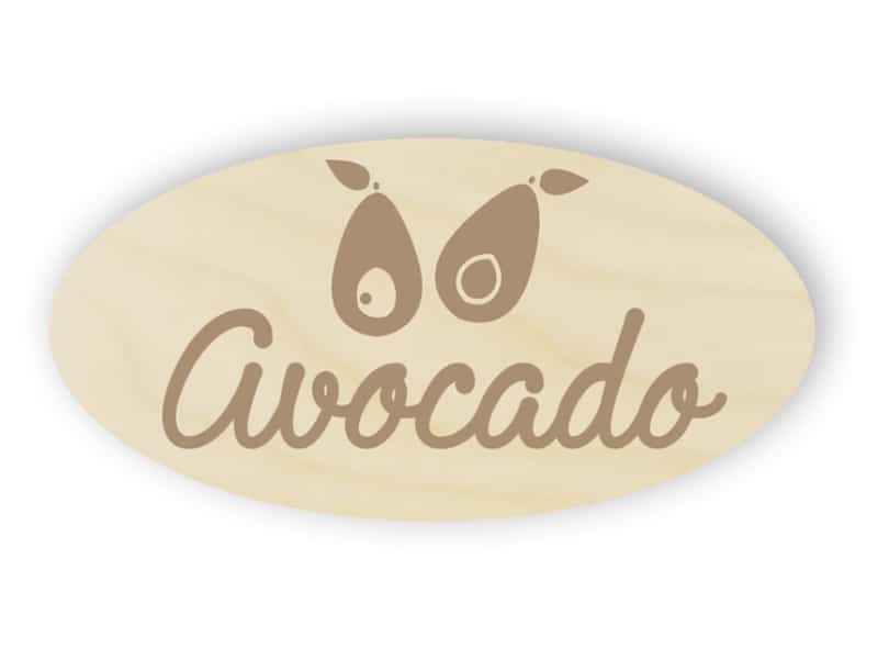 Holz Avocado Zeichen